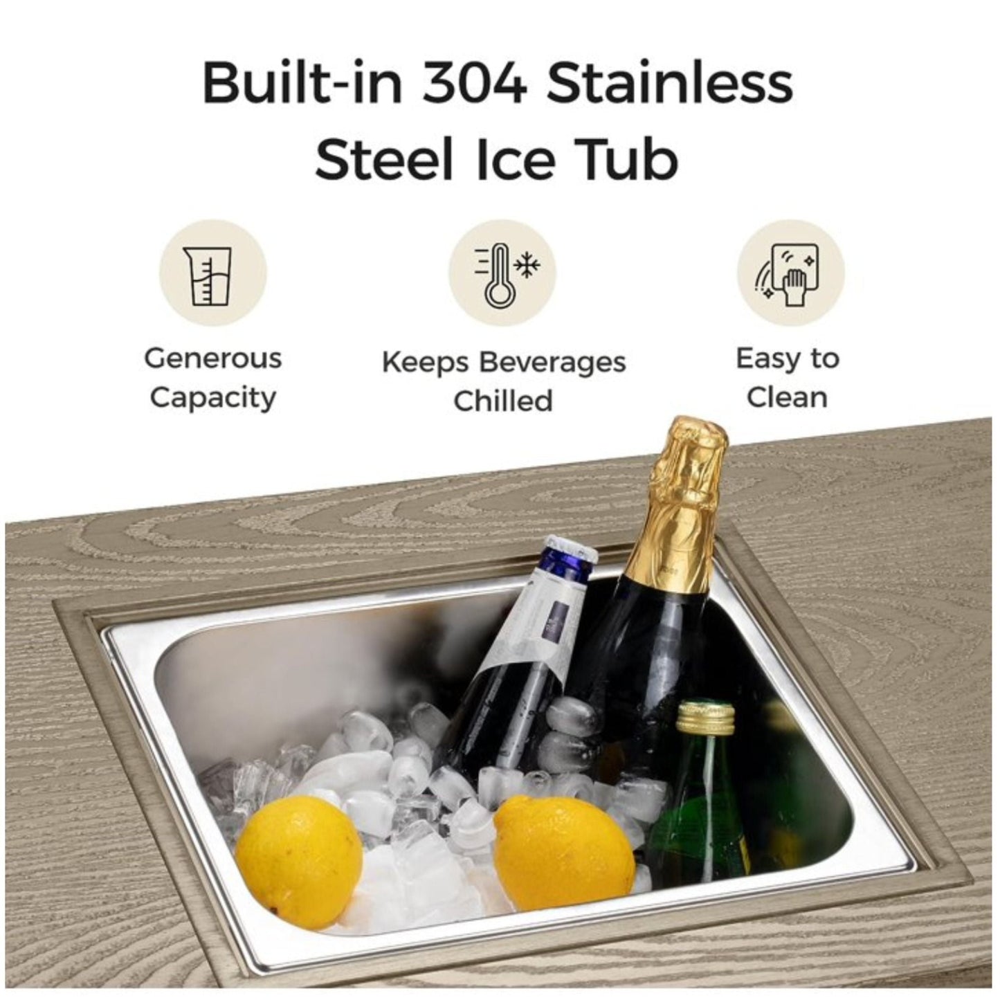 Outdoor Propane Fire Pit and Ice Bucket Table