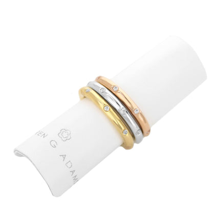 Single or Multiple Ring Display three yellow white rose gold diamond rings by Lauren G Adams on Tampa Home & Garden Store