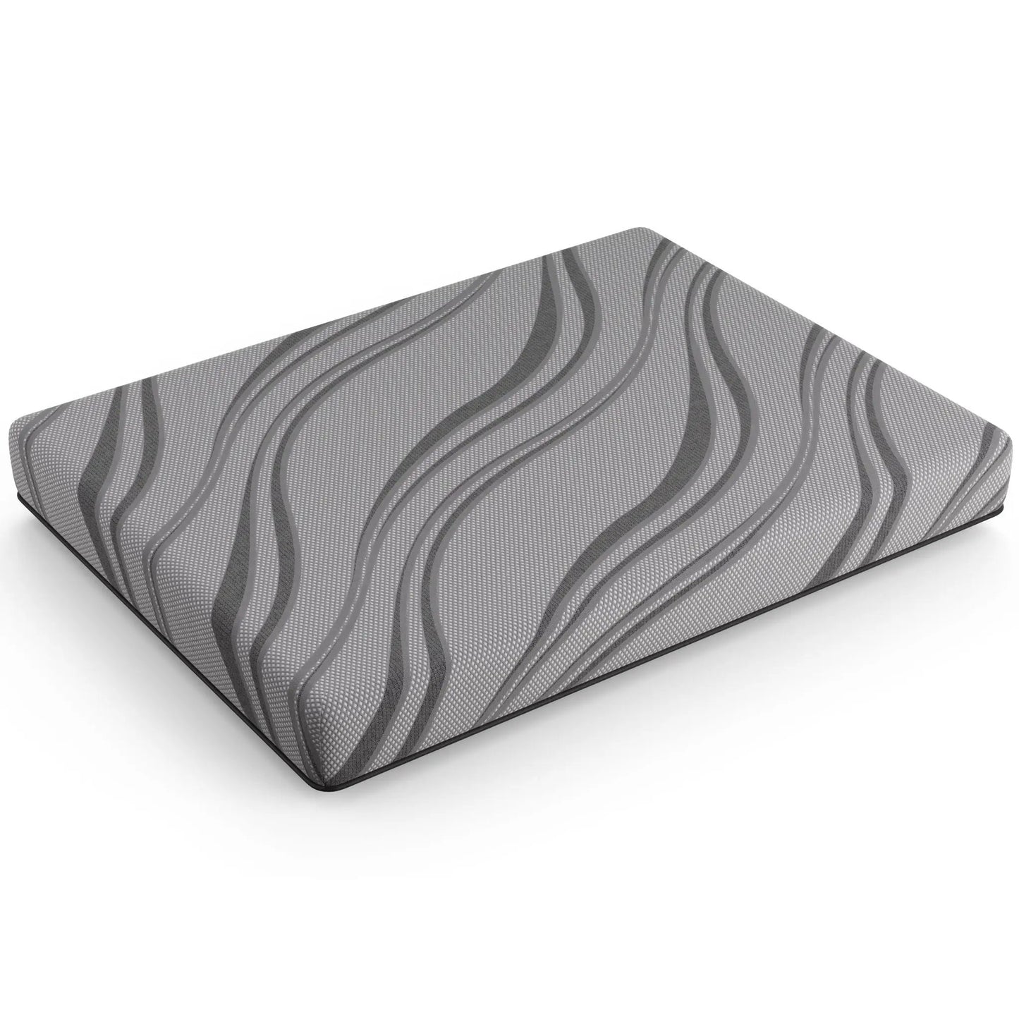 Bib Nl 8-inch Gel Foam Firm Mattress by Unique Piece Furniture, gray fabric with wave stripes on Tampa Home & Garden Store