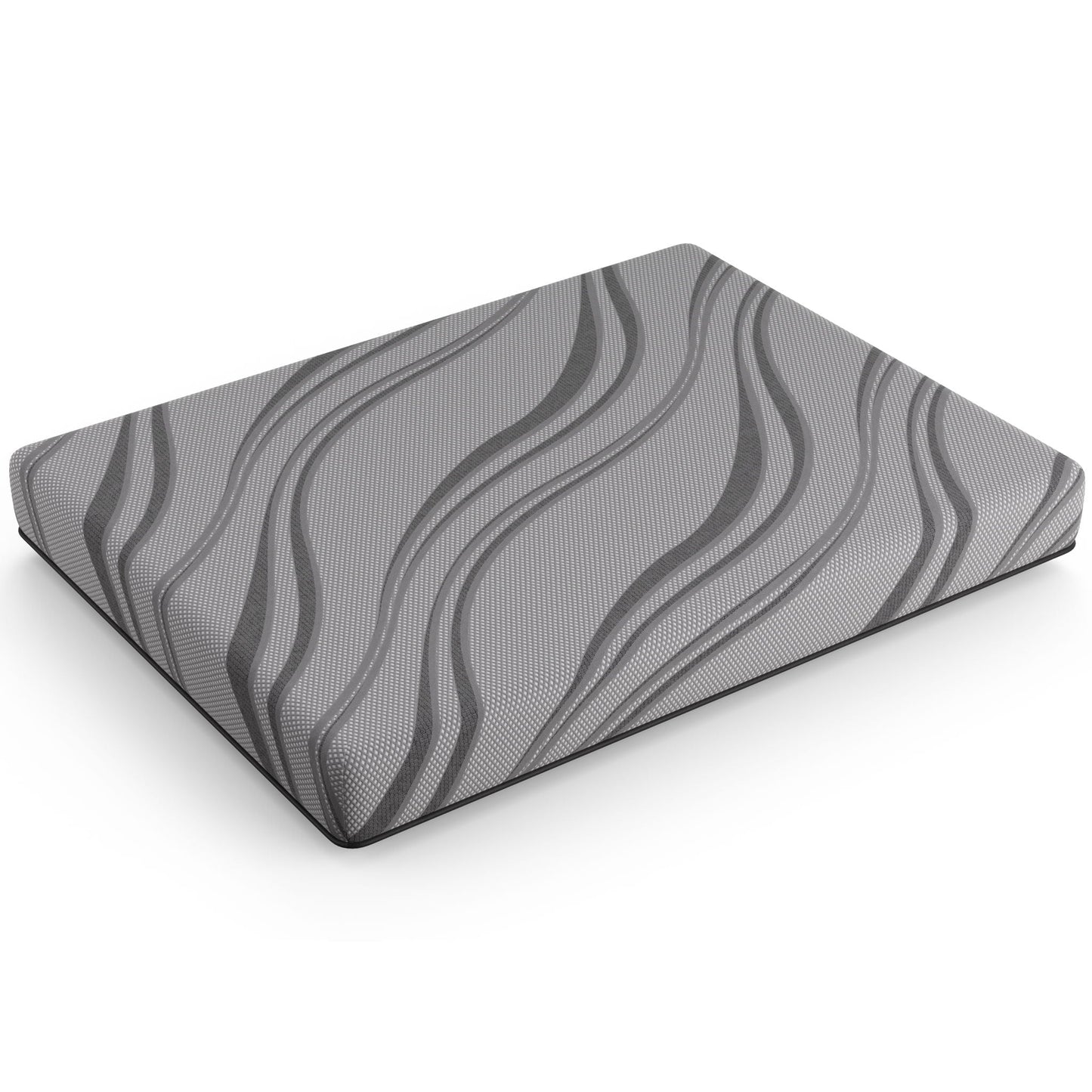 Bib Nl 8in Pro Gel Foam Firm Hybrid Mattress with gray patterned cover by HouseOfZazla on Tampa Home & Garden Store