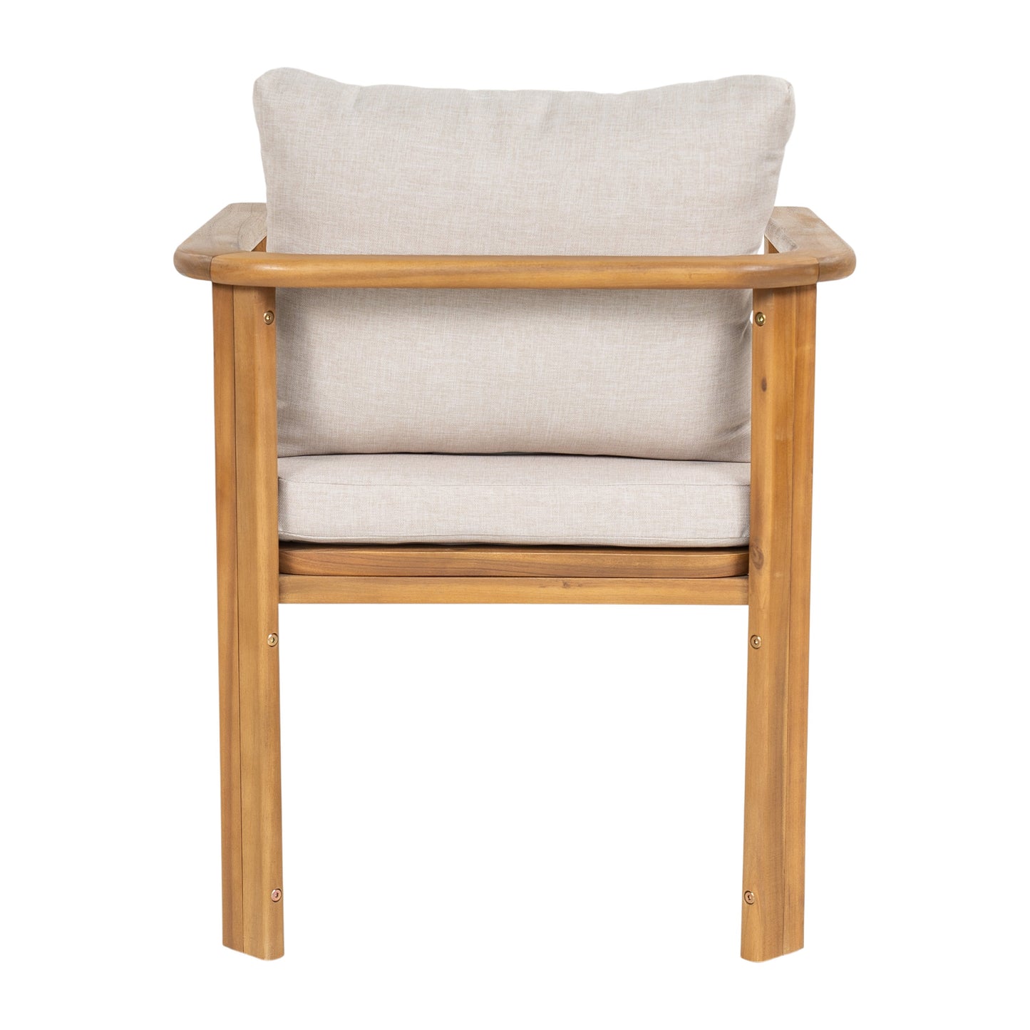 Kaja Outdoor Acacia Wood Dining Chair With A Pad