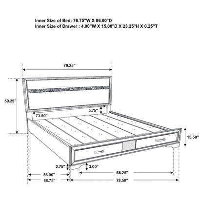 Annie Upholstered Panel Bed and Glitter Stripe