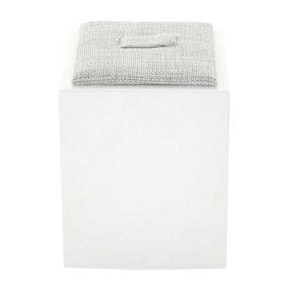 Single Ring Display with gray woven fabric cushion atop a white display box on Tampa Home & Garden Store