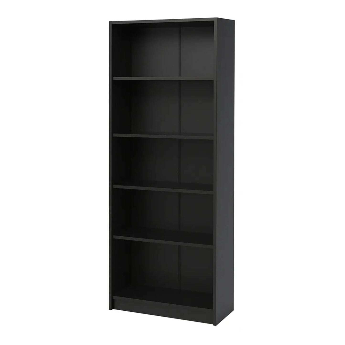 5 Tier Bookshelf Storage Cabinet black Unique Piece Furniture anti-tip kit five shelves on Tampa Home & Garden Store