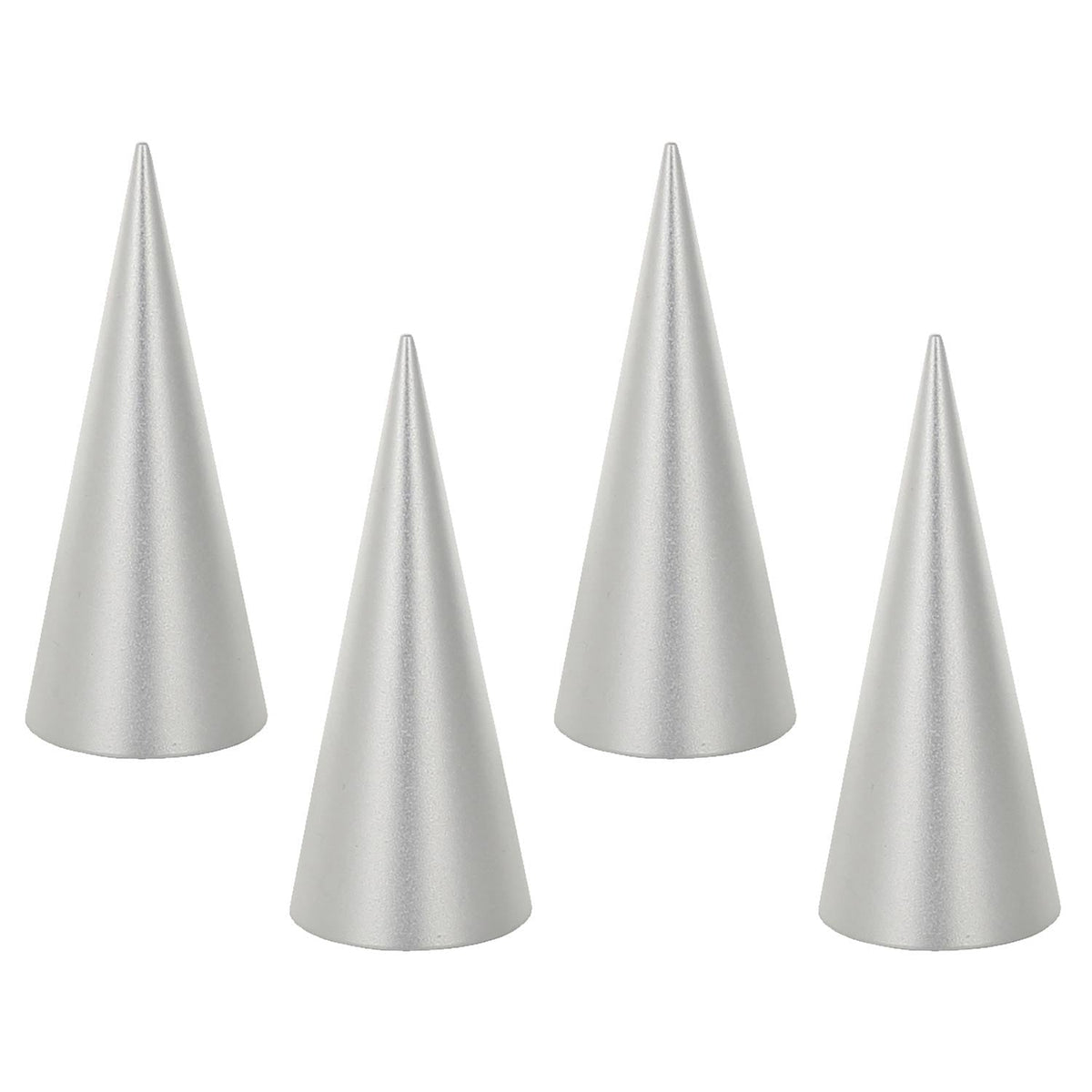 Five silver aluminum cone display stands for jewelry on Tampa Home & Garden Store