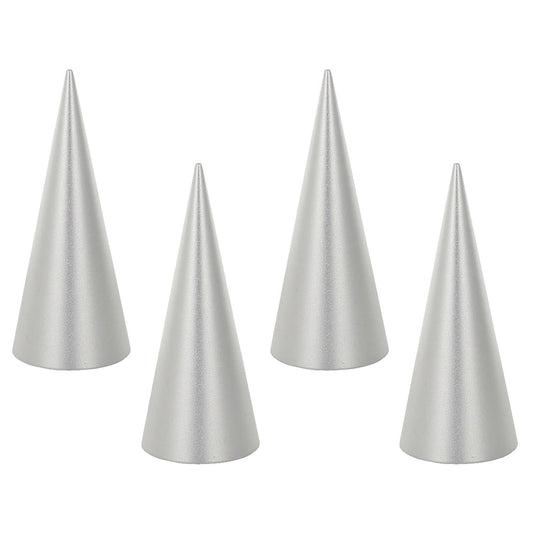 Five silver aluminum cone display stands for jewelry on Tampa Home & Garden Store