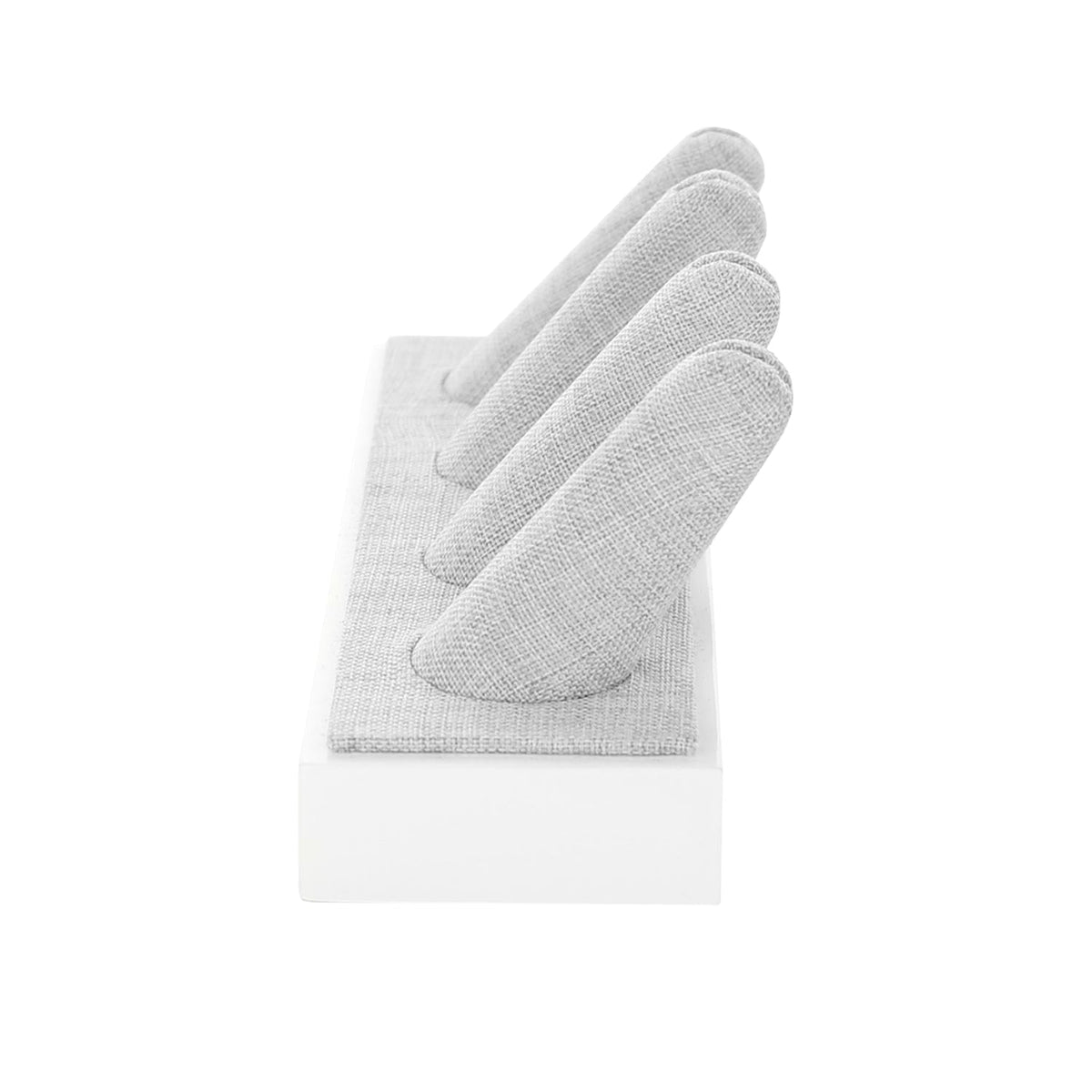 Four Finger Ring Display with four gray fabric fingers by Lauren G Adams on Tampa Home & Garden Store