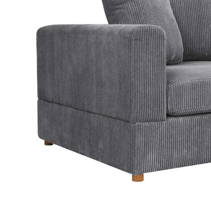Haven 6 Piece Modular Sectional gray corduroy with wooden legs Unique Piece Furniture on Tampa Home & Garden Store