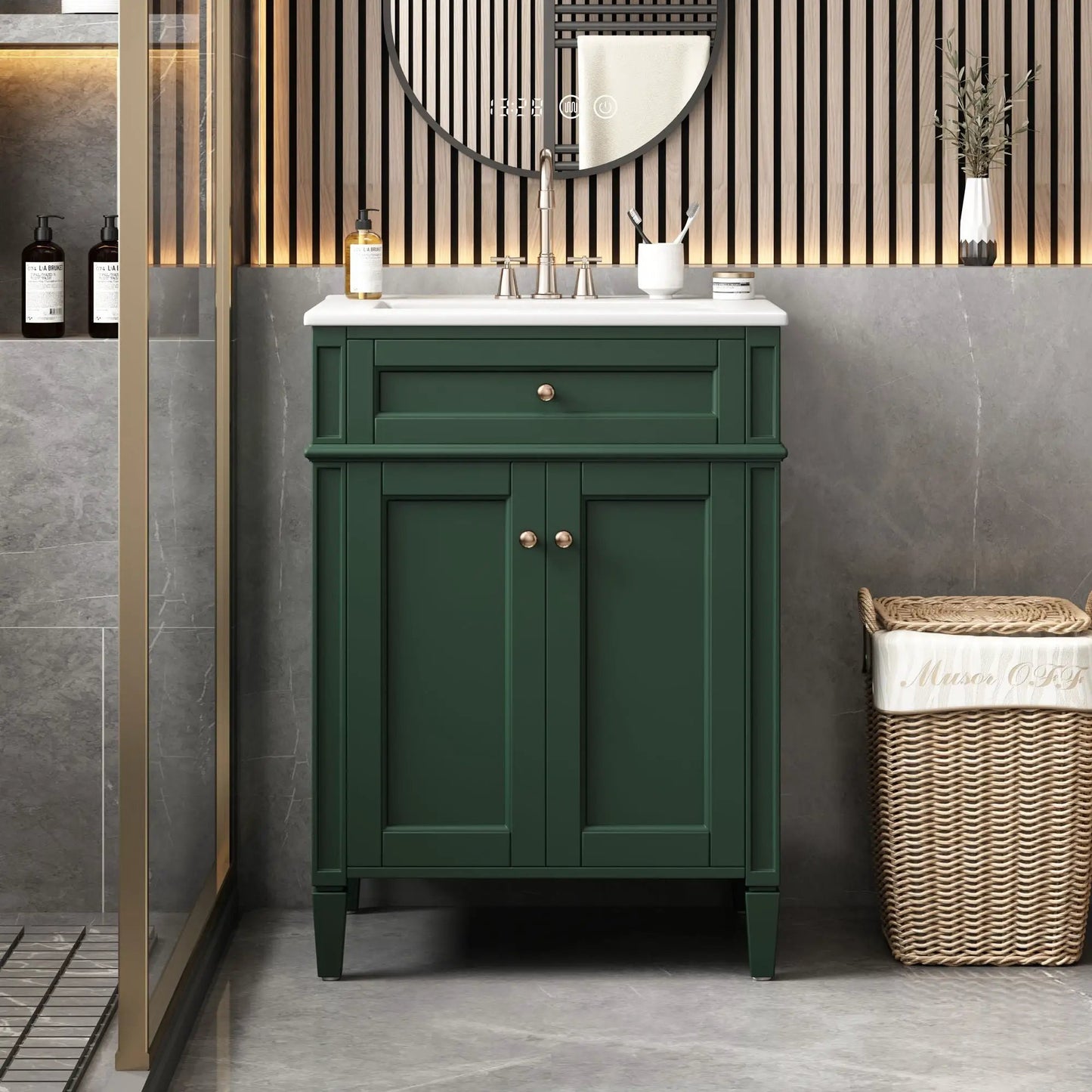 Bathroom Vanity With 2 Doors and Tip Out Drawer