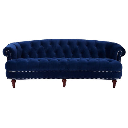 La Rosa Chesterfield Tufted Sofa blue velvet, nailhead trim by Unique Piece Furniture on Tampa Home & Garden Store