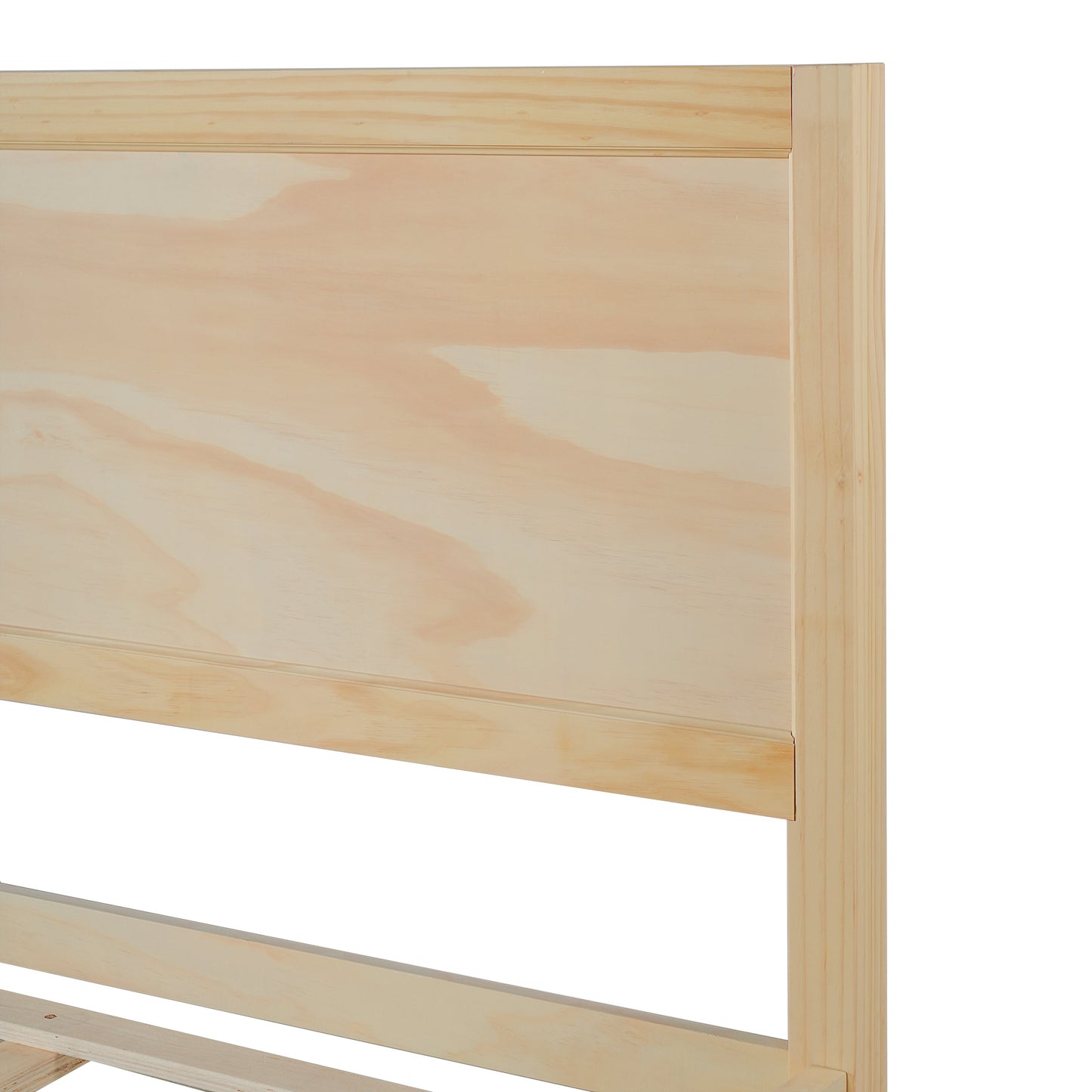 King Wood Platform Bed with Classic Headboard
