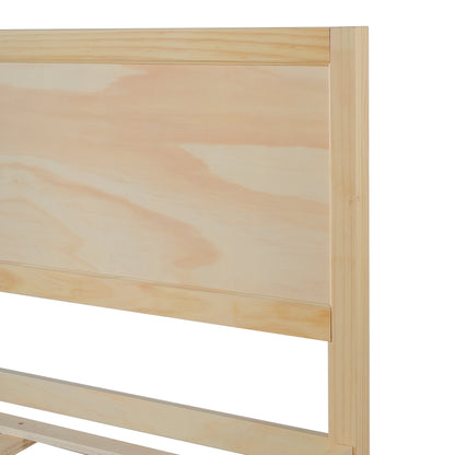 King Wood Platform Bed with Classic Headboard