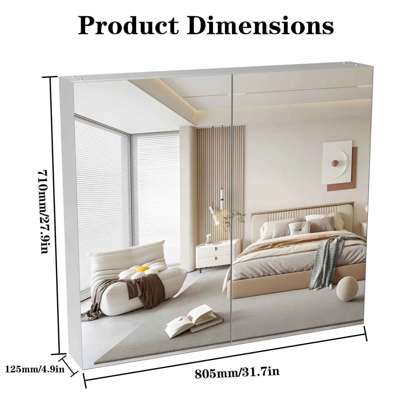 Medicine Cabinet Wall Mounted Mirror with Storage