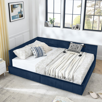 Elegant Upholstered Bed Frame And Armrests