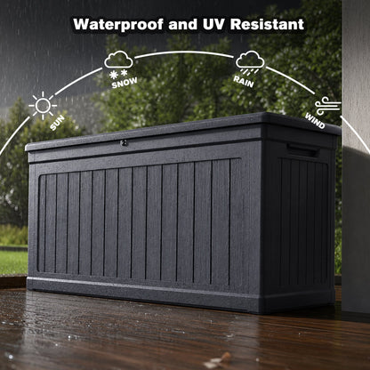 260 Gallon Outdoor Storage Deck Box With Lid And Lock