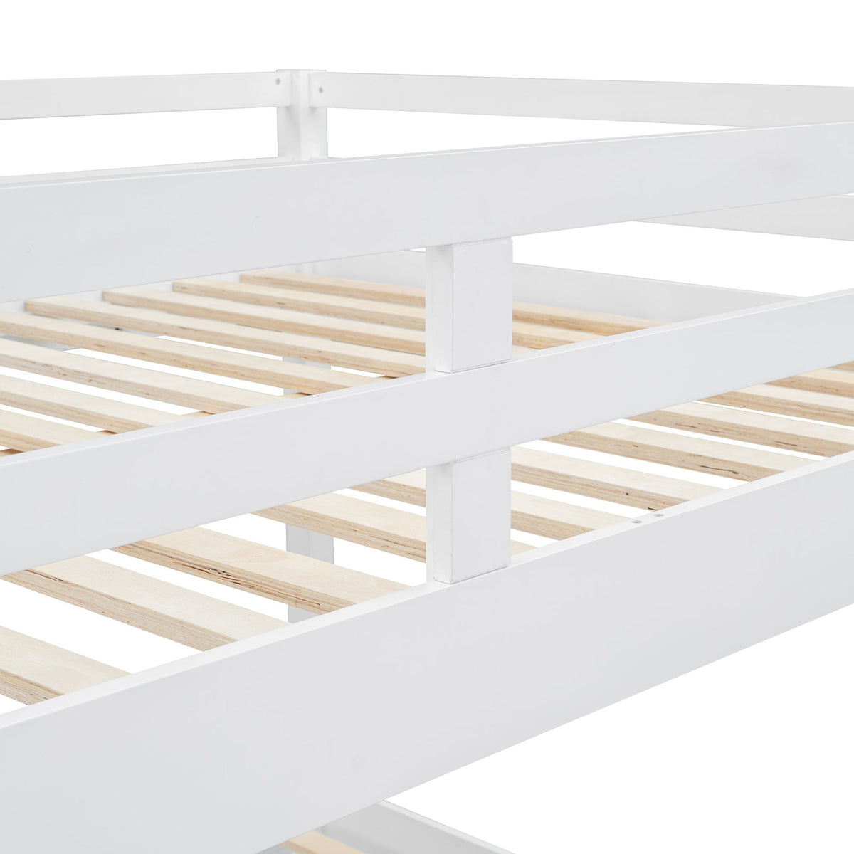 Sturdy bunk bed with ladder, white wooden frame with slatted beds by HouseOfZazla on Tampa Home & Garden Store
