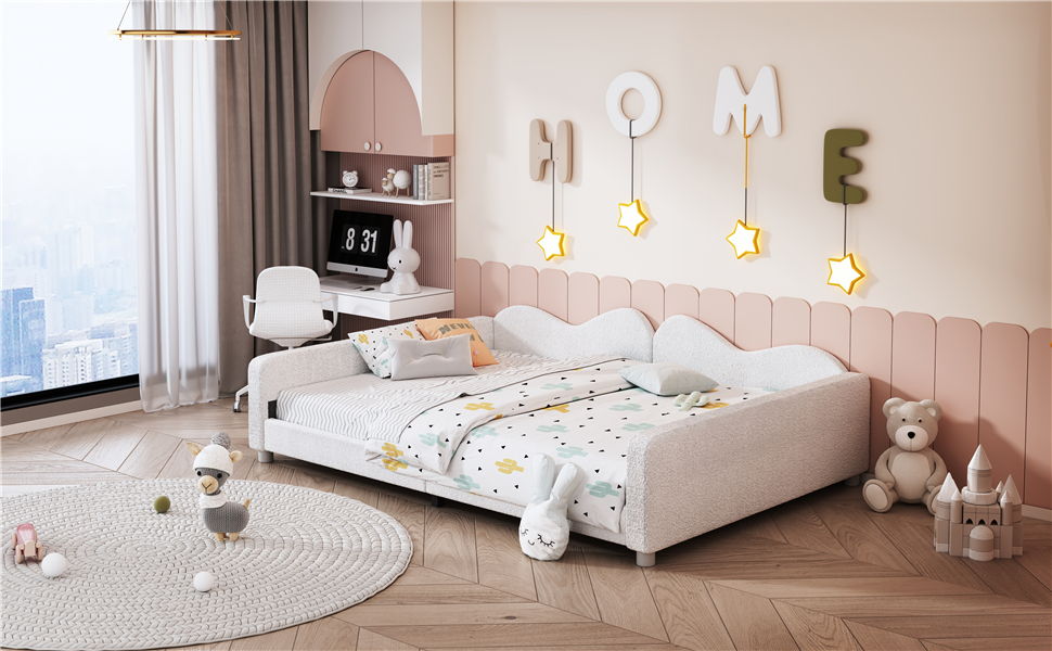 Modern Sherpa Daybed and Cloud Shaped Backrest