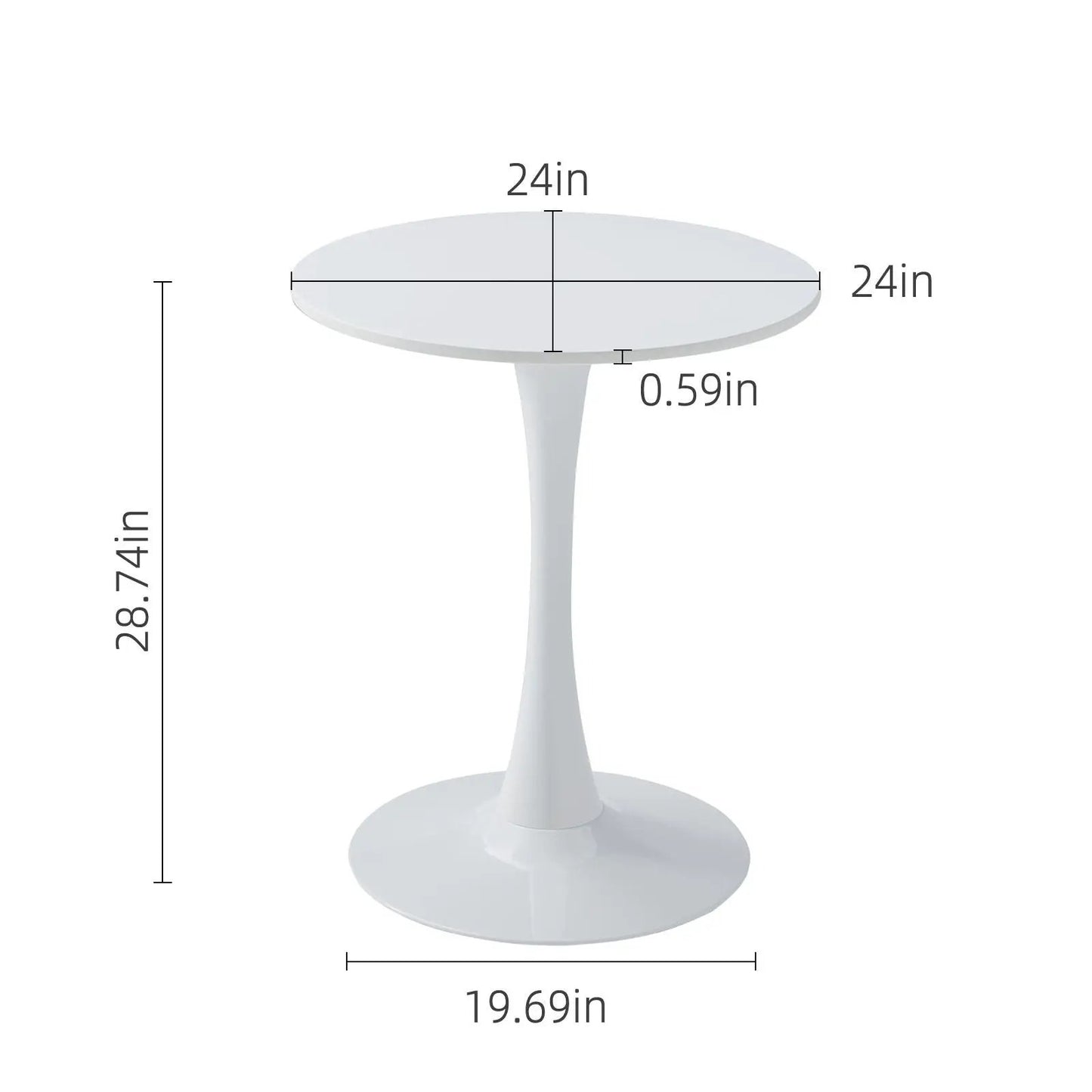 Round dining table with tulip-style pedestal base in white, Unique Piece Furniture on Tampa Home & Garden Store