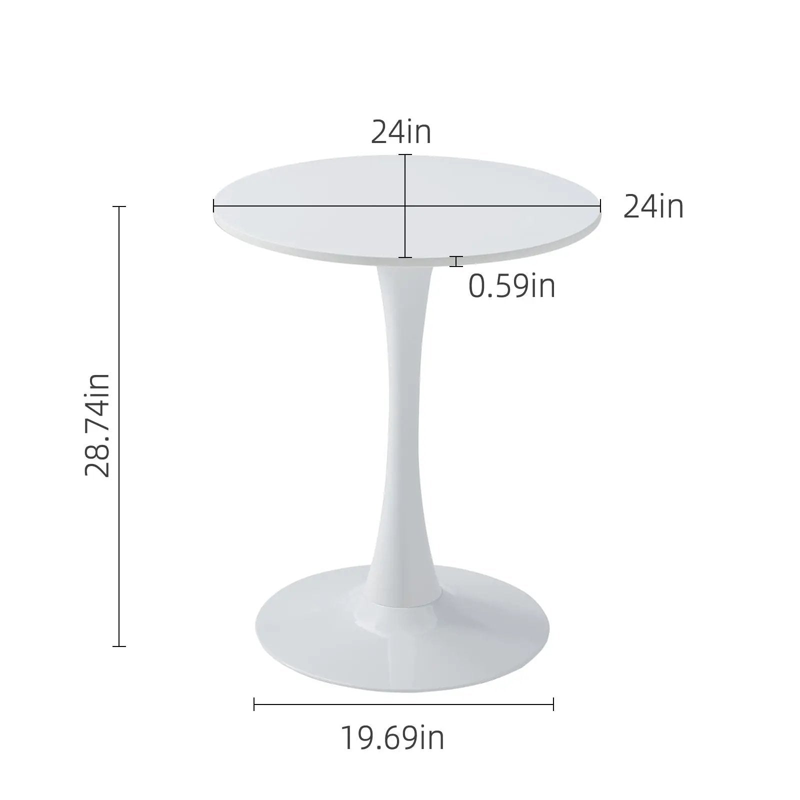 Round dining table with tulip-style pedestal base in white, Unique Piece Furniture on Tampa Home & Garden Store