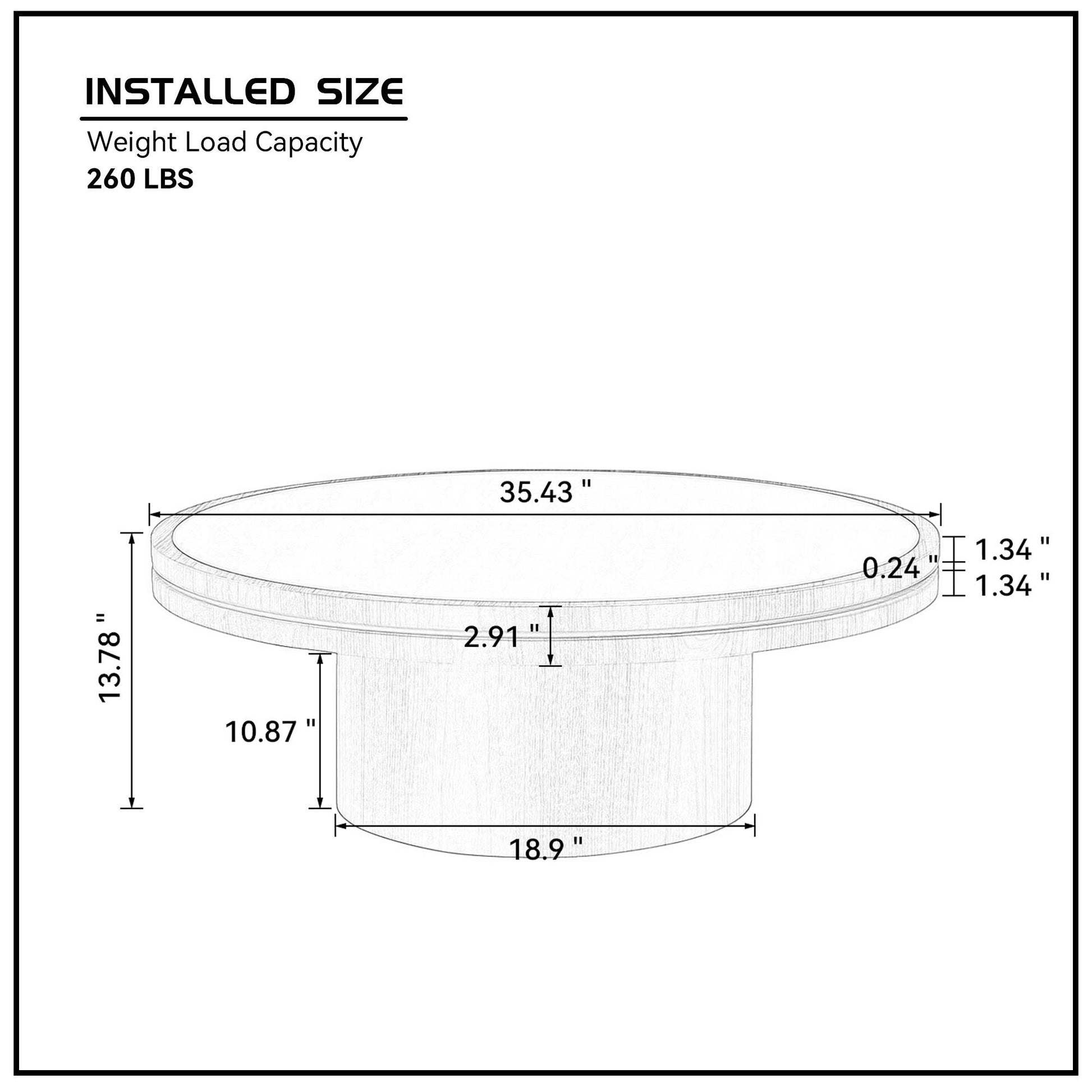 Round coffee table with sintered stone top, 35.43" diameter, wooden base HouseOfZazla on Tampa Home & Garden Store