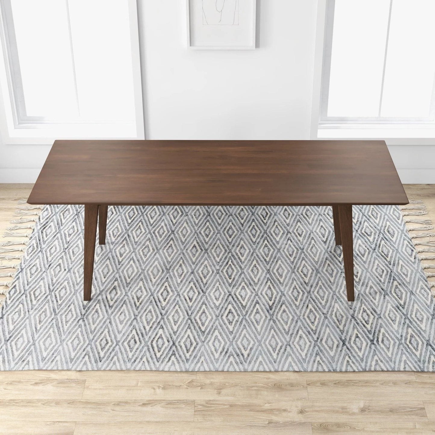 Levi modern rectangular dining table by HouseOfZazla in dark wood finish with tapered legs on Tampa Home & Garden Store