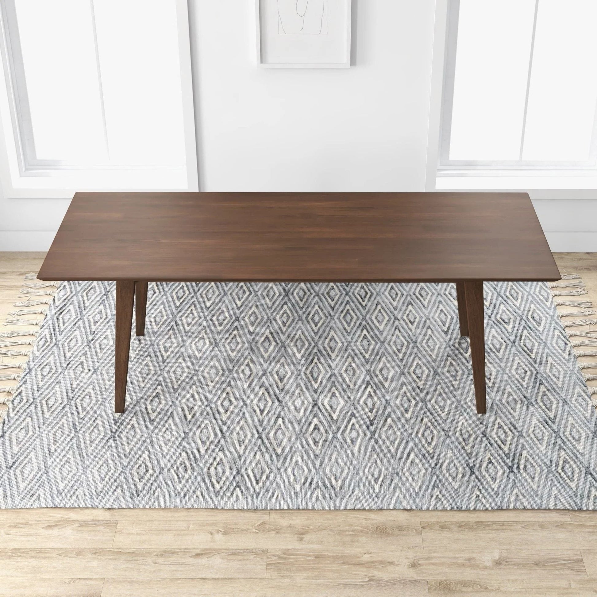 Levi modern rectangular dining table by HouseOfZazla in dark wood finish with tapered legs on Tampa Home & Garden Store