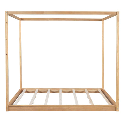 Wood Canopy Platform Bed with airflow slats and support legs by Unique Piece Furniture on Tampa Home & Garden Store