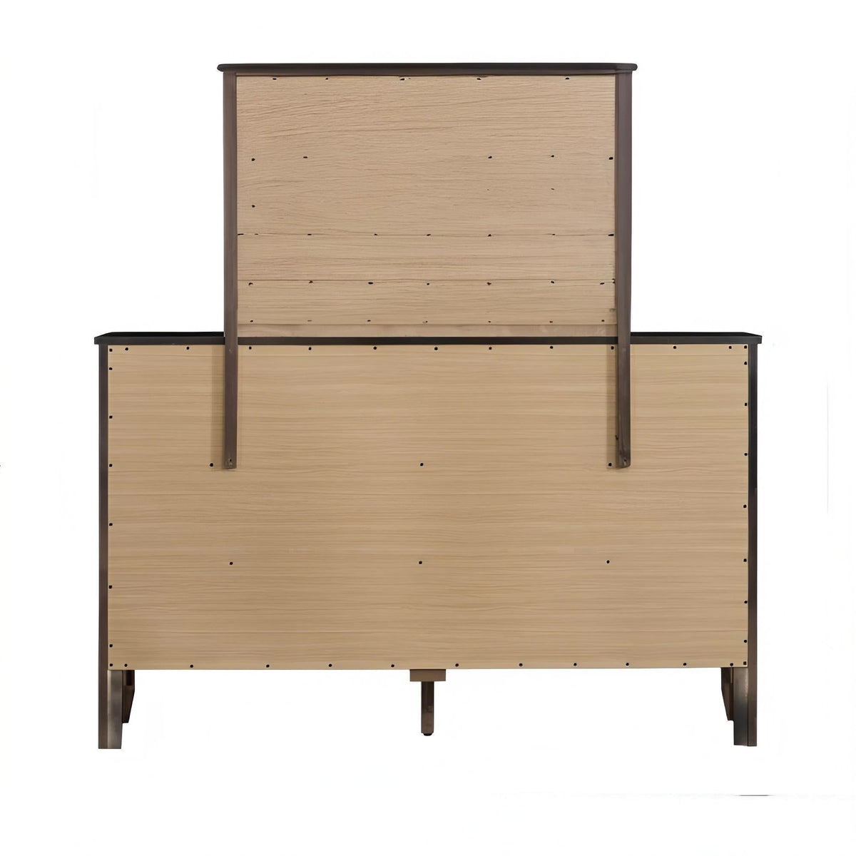 Spacious 6-drawer dresser by HouseOfZazla with light wood panels and dark frame on Tampa Home & Garden Store