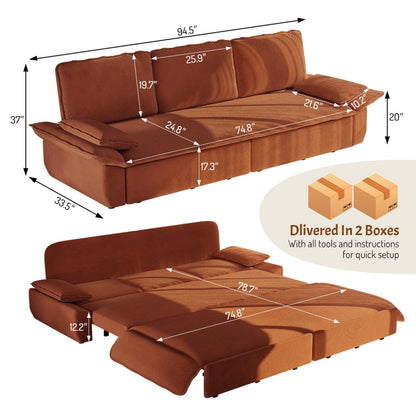 King Size Pull Out Sofa Bed and Chaise Lounge