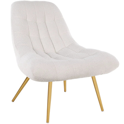 Aubrey French Boucle Lounge Chair Gray Fabric