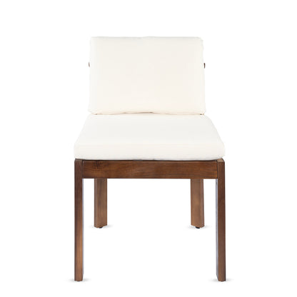 Set of Two Acacia Wood Outdoor Dining Chairs