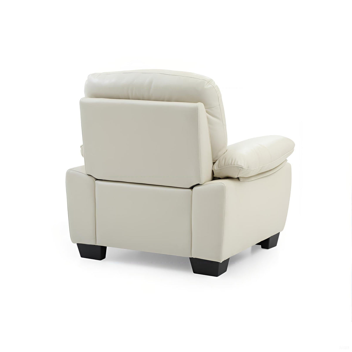 Marta Arm Chair white faux leather with plush back cushion and black feet HouseOfZazla on Tampa Home & Garden Store