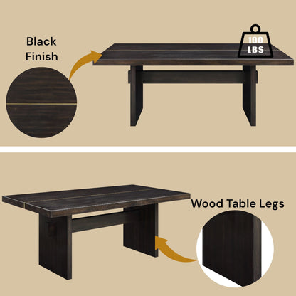 Seven Dining Room Table and Gold Accent Chairs