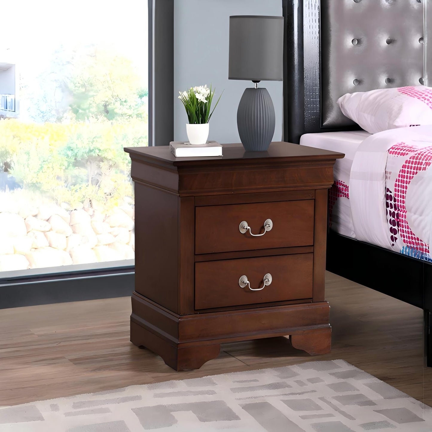 Louis Philippe Nightstand in Wood Veneer