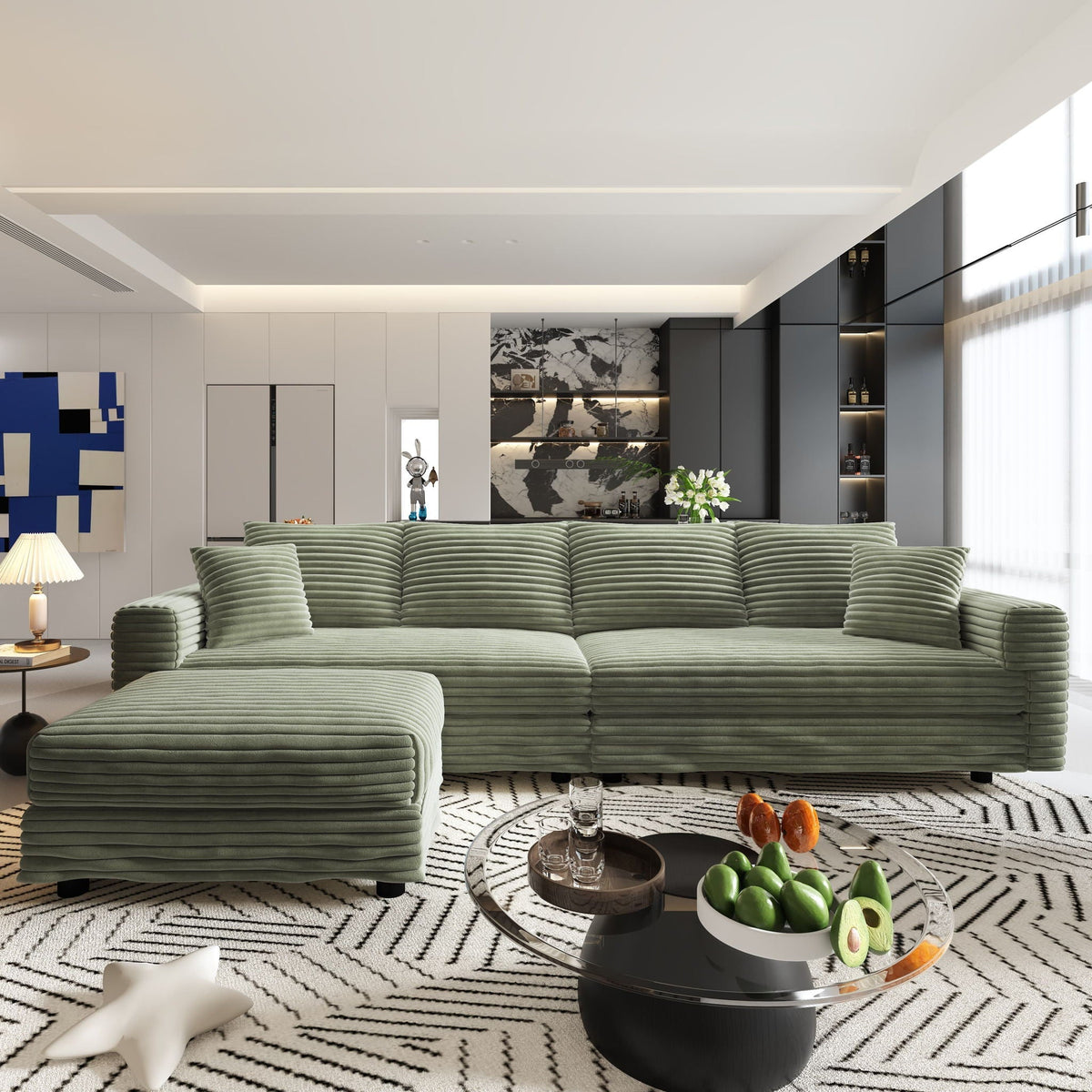 Modern Deep Seat Upholstered Sofa and Couch