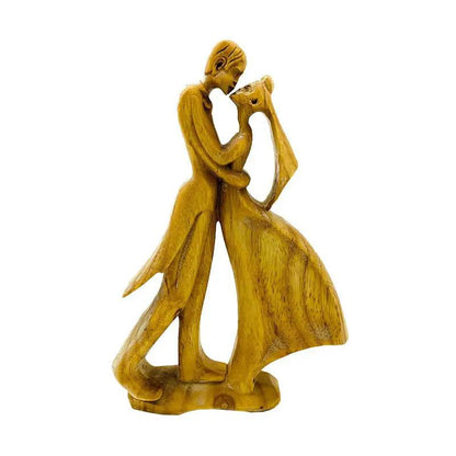 Wooden Love Eternal Valentine's Day decoration embracing couple carved in brown wood FLIPSTYLEZLLC on Tampa Home & Garden Store