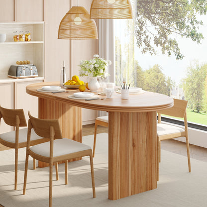 Modern Extendable Dining Table with Removable Extension Leaves in warm wood on Tampa Home & Garden Store