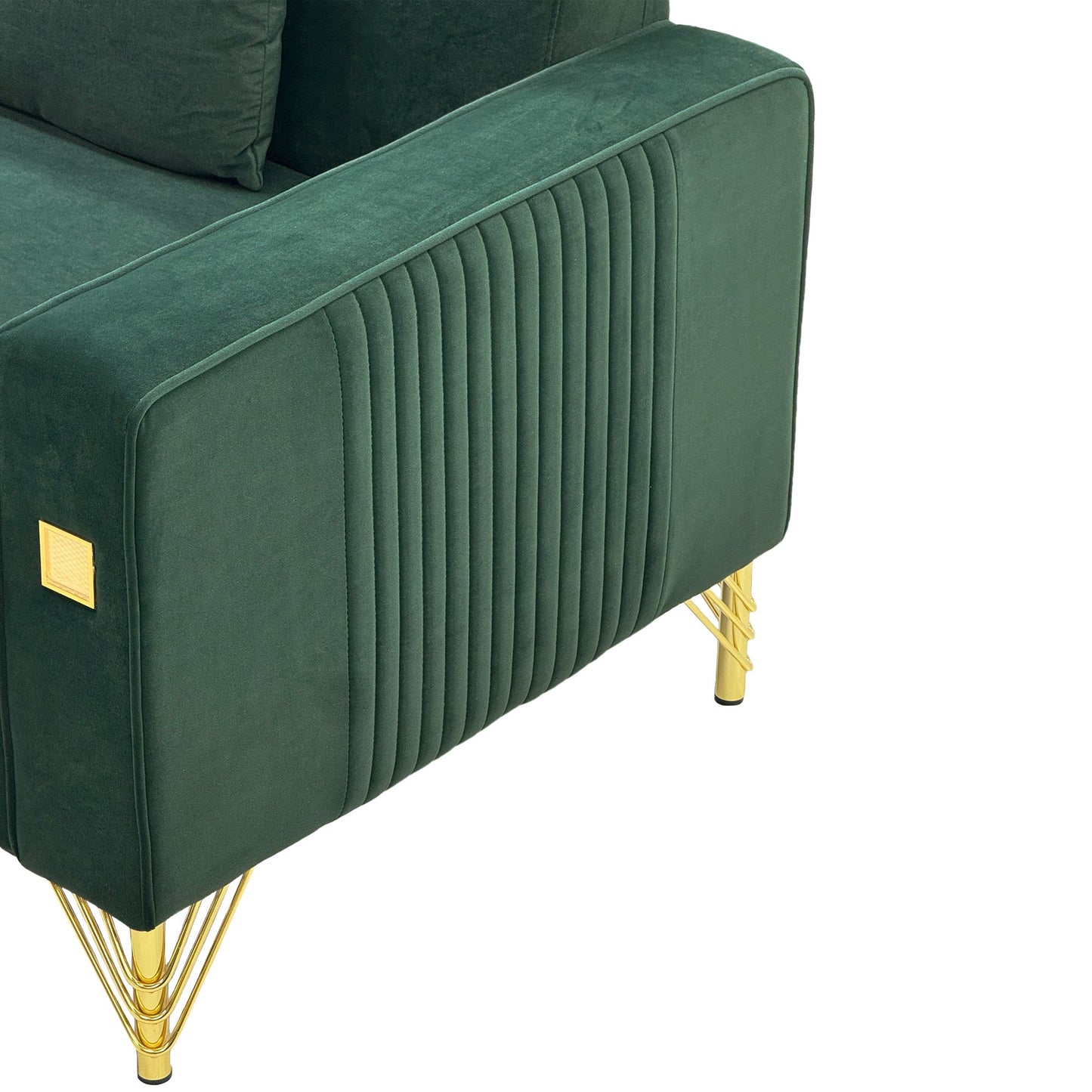 Emerald Green Velvet Sofa Set in the Living Room