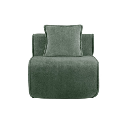 Modern Green Velvet and Slim Armless Sofa