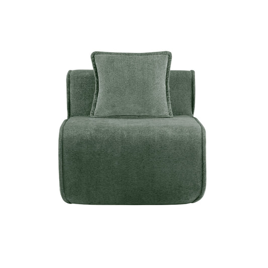 Armless Velvet-Green Sofa in soft green velvet fabric by HouseOfZazla on Tampa Home & Garden Store