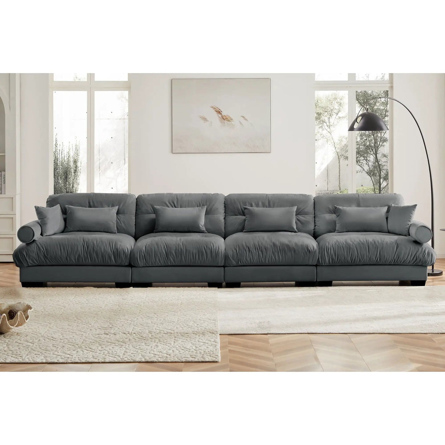 Super Comfort Oversized Modular Sectional Sofa gray deep-seat couch Unique Piece Furniture on Tampa Home & Garden Store