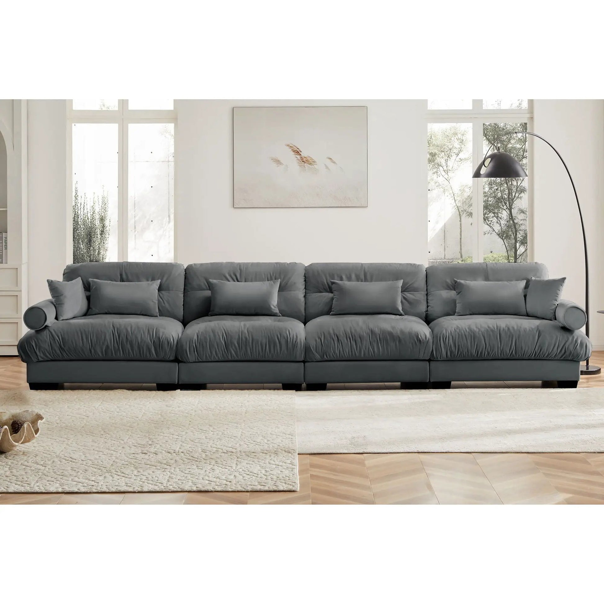 Super Comfort Oversized Modular Sectional Sofa gray deep-seat couch Unique Piece Furniture on Tampa Home & Garden Store