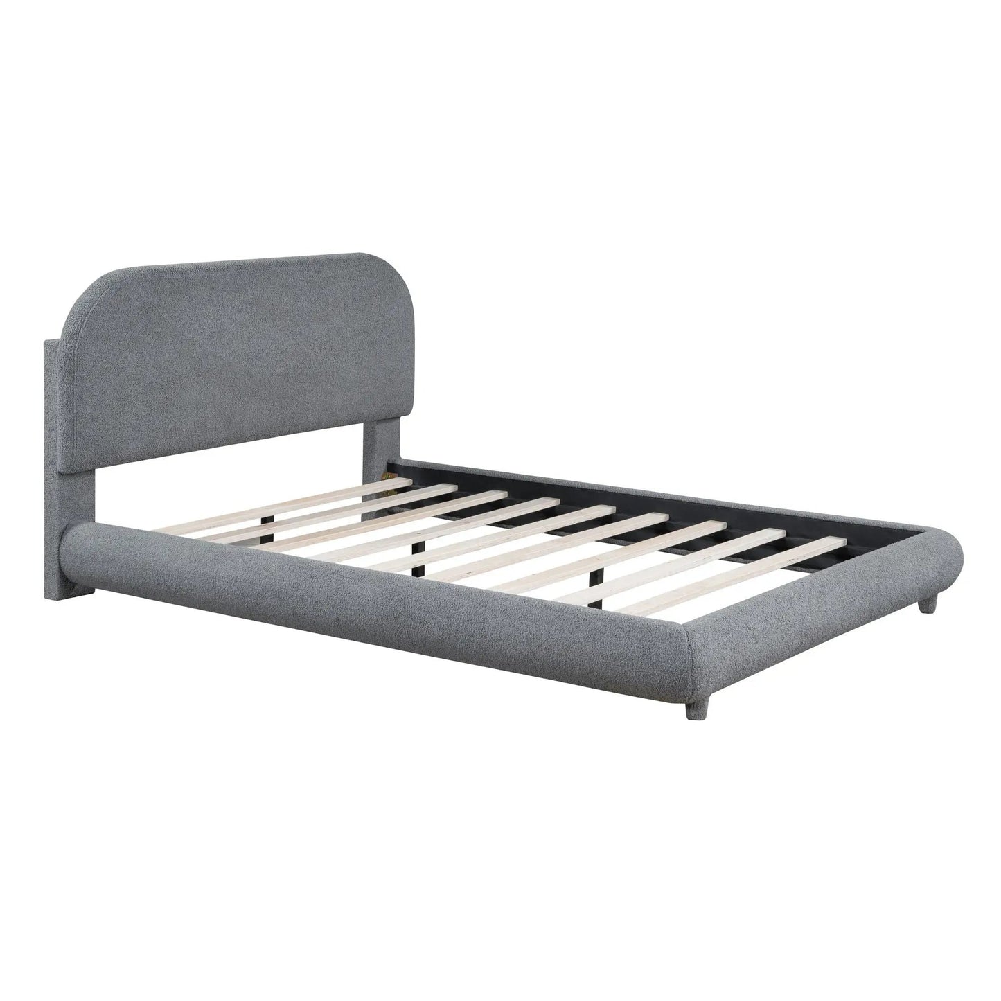 Upholstered Platform Bed With Thick Solid Frame