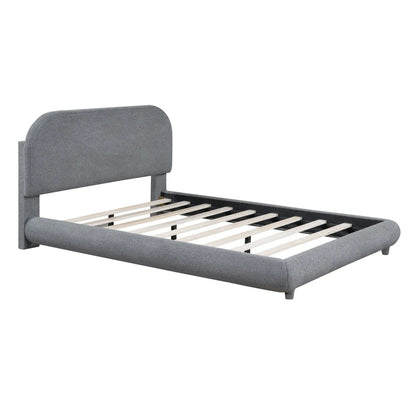 Upholstered Platform Bed With Thick Solid Frame