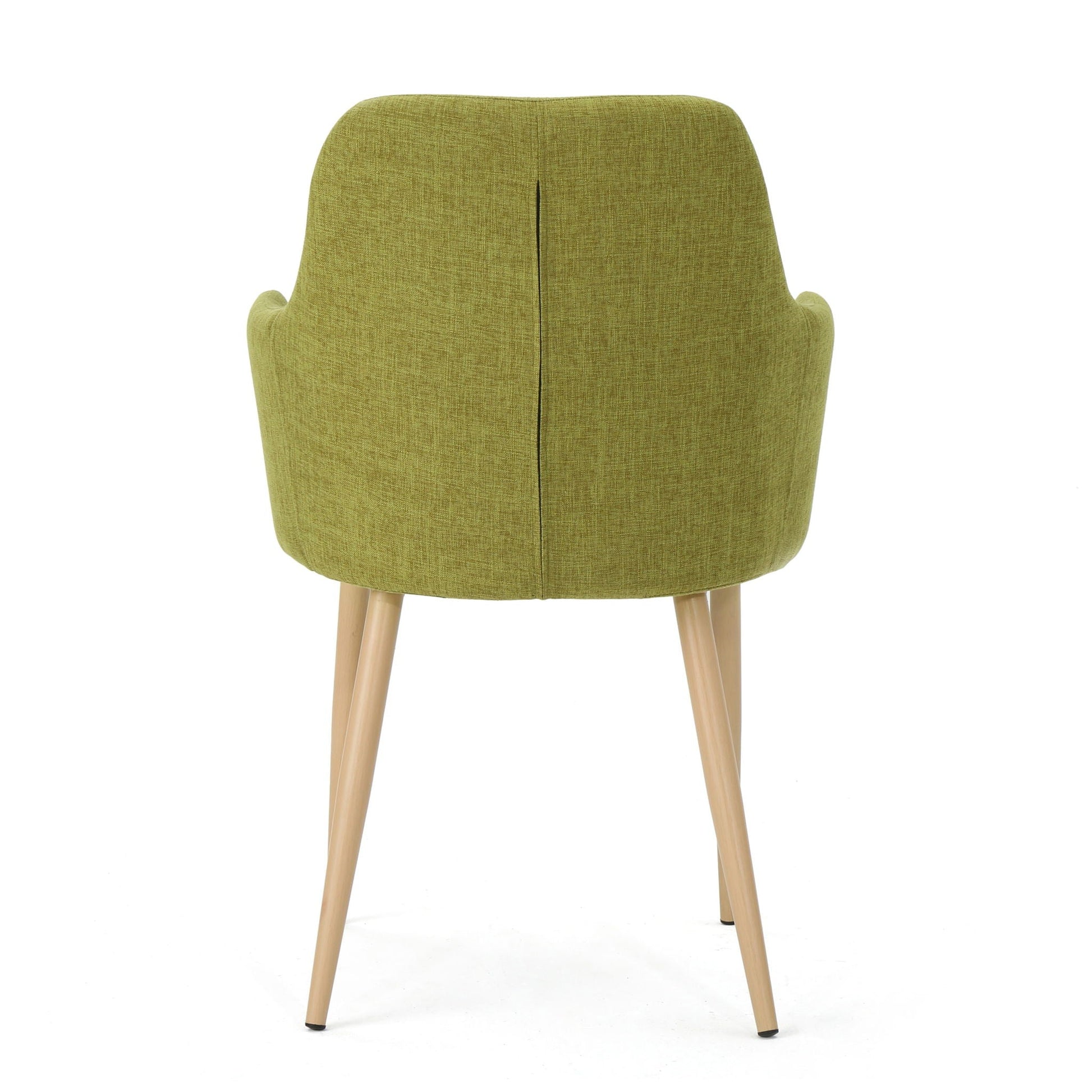 Elegant Dining Chair with contoured support in olive green fabric and light wood legs on Tampa Home & Garden Store