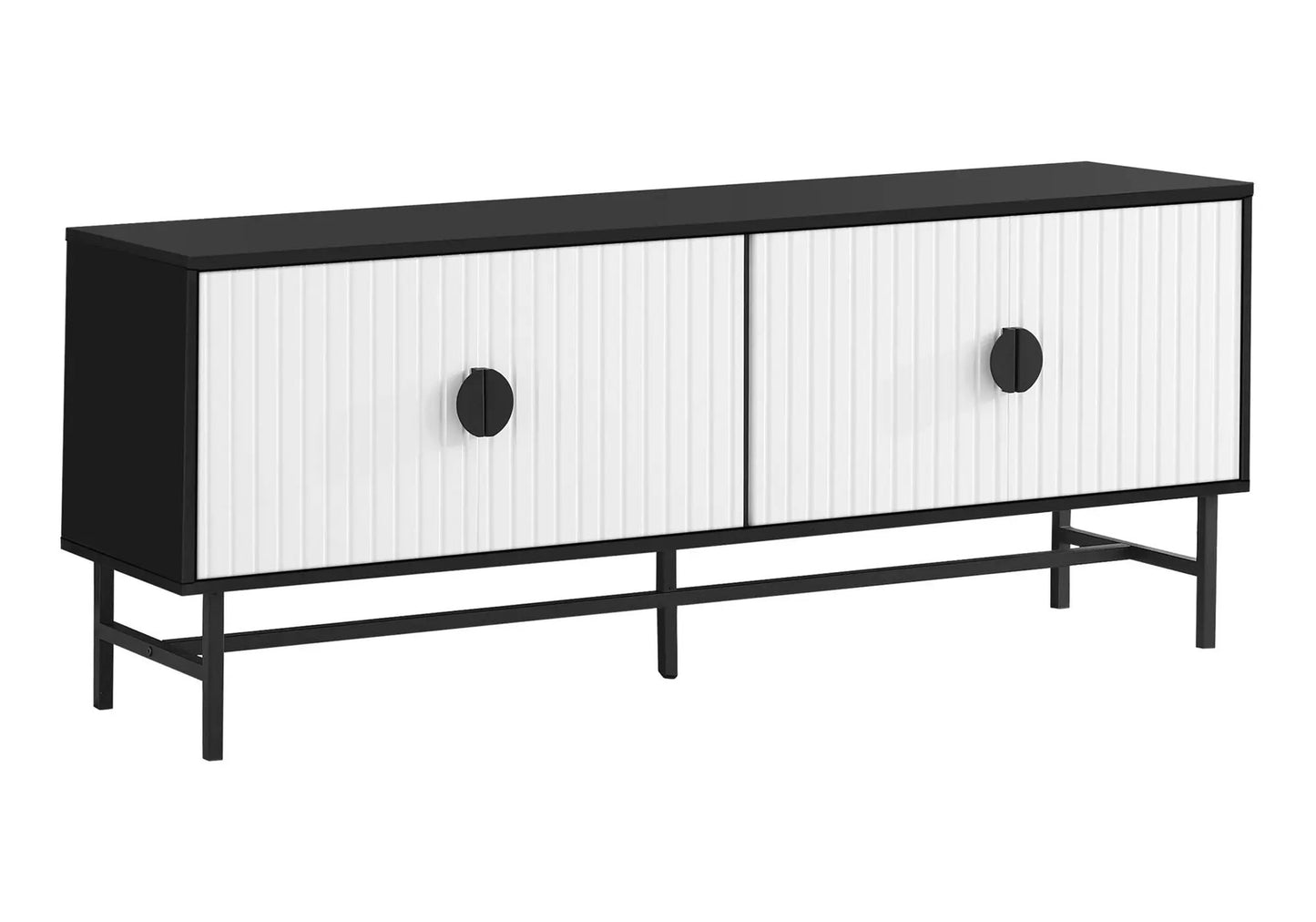 TV stand with black frame and white ribbed doors, 2 doors, Unique Piece Furniture on Tampa Home & Garden Store