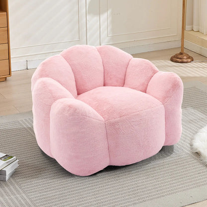 Lotus Style Compression Sofa Bean Bag Chair in pink plush fabric on Tampa Home & Garden Store