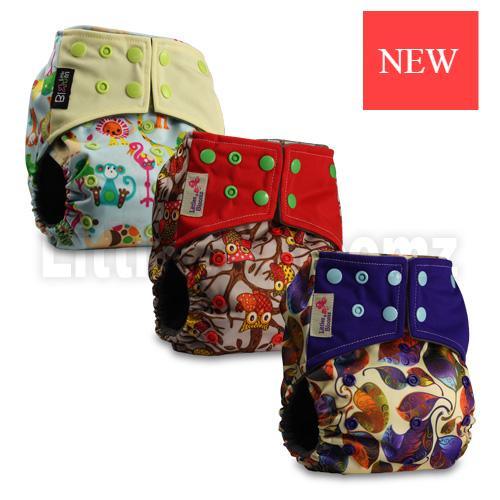 Cloth diaper set by Stevvex, 3 printed pocket nappies in assorted colors on Tampa Home & Garden Store