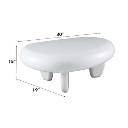 End Table High Gloss White Synthetic Wood by HouseOfZazla rounded top and slim legs 30in on Tampa Home & Garden Store