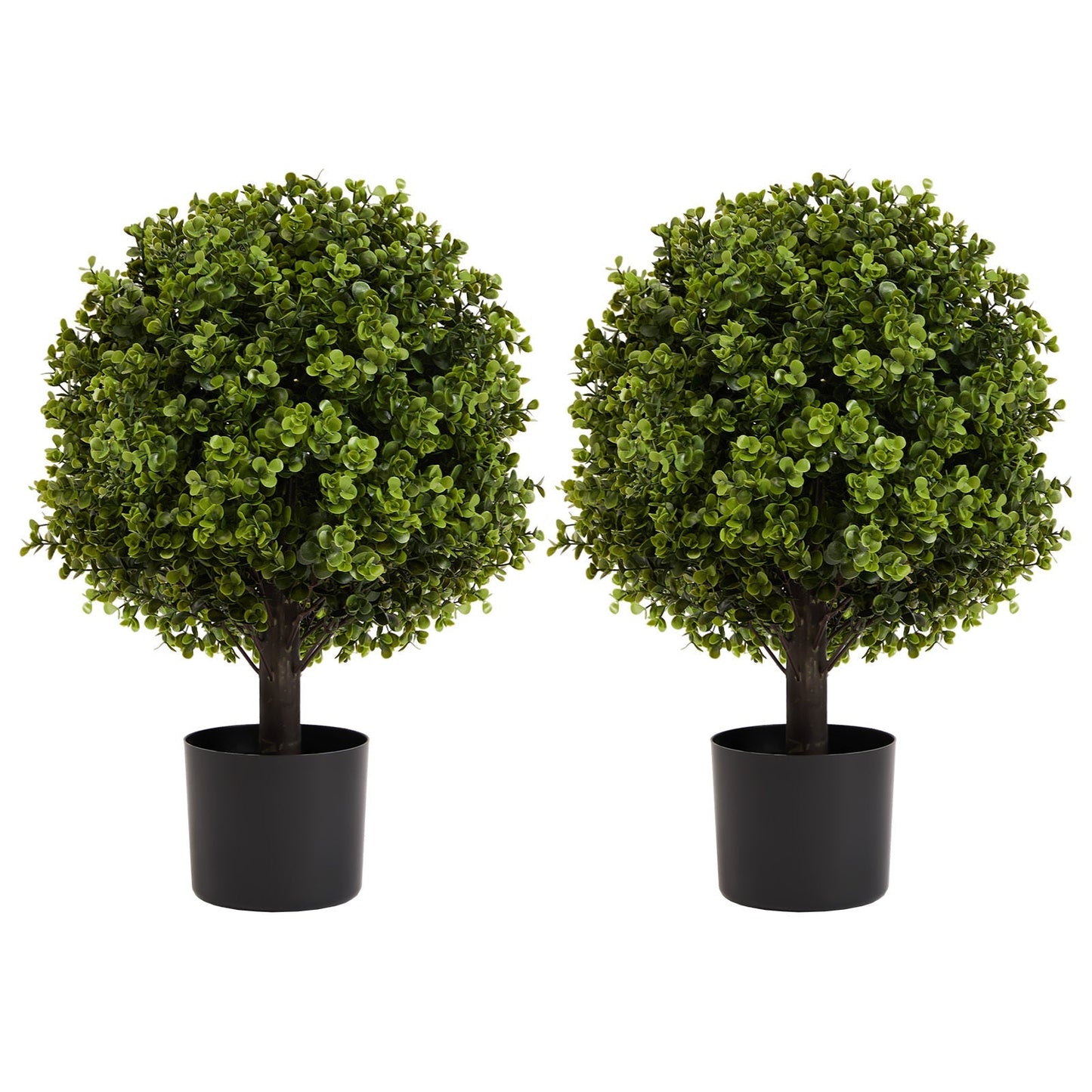 Boxwood ball topiary trees set of 2, 22in, green artificial in black pots HouseOfZazla on Tampa Home & Garden Store